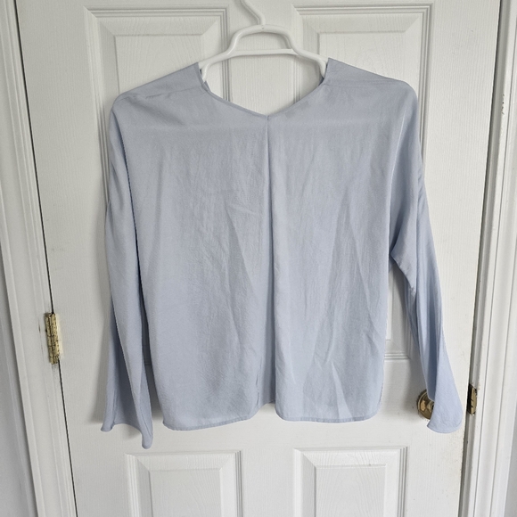 Vince Light Blue Women's Wrap Top - Picture 7 of 9